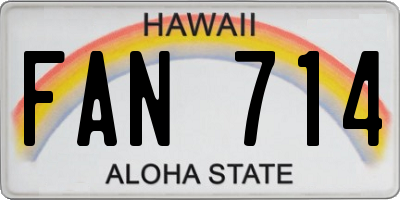 HI license plate FAN714
