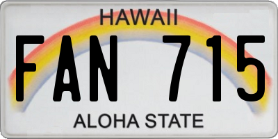 HI license plate FAN715