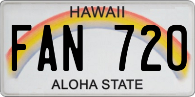HI license plate FAN720