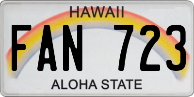 HI license plate FAN723