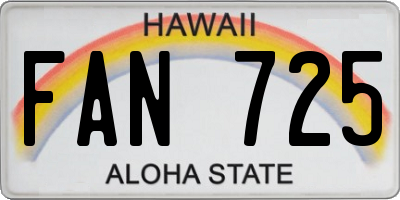 HI license plate FAN725