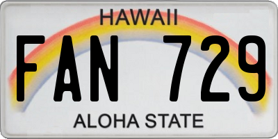 HI license plate FAN729