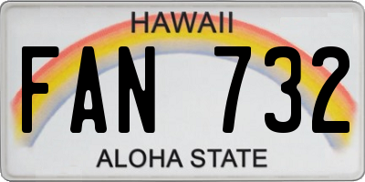 HI license plate FAN732