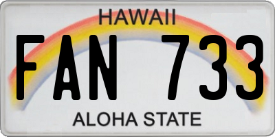 HI license plate FAN733