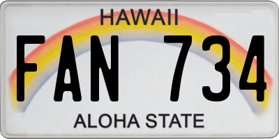 HI license plate FAN734