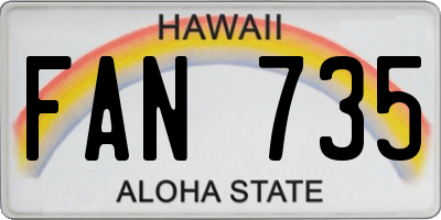 HI license plate FAN735