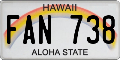 HI license plate FAN738