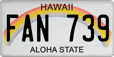 HI license plate FAN739