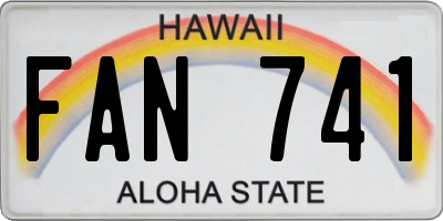 HI license plate FAN741