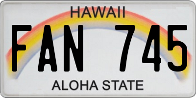 HI license plate FAN745