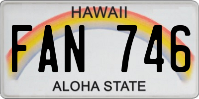 HI license plate FAN746