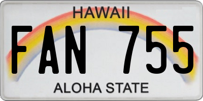 HI license plate FAN755