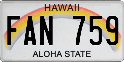 HI license plate FAN759