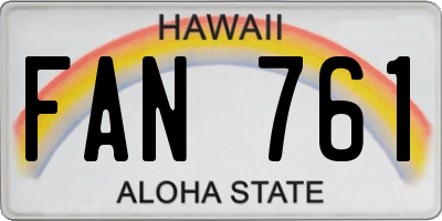 HI license plate FAN761