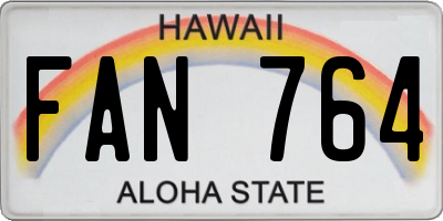 HI license plate FAN764