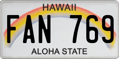 HI license plate FAN769