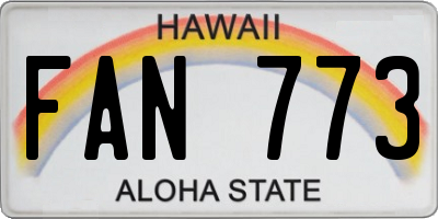HI license plate FAN773