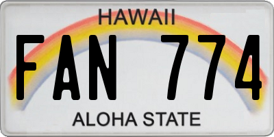 HI license plate FAN774