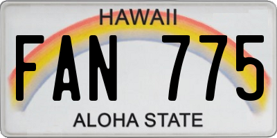 HI license plate FAN775