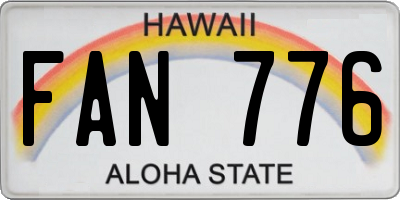 HI license plate FAN776