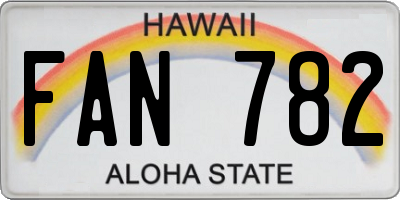 HI license plate FAN782