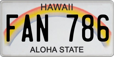 HI license plate FAN786