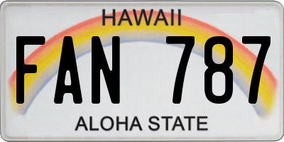 HI license plate FAN787