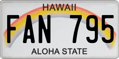 HI license plate FAN795