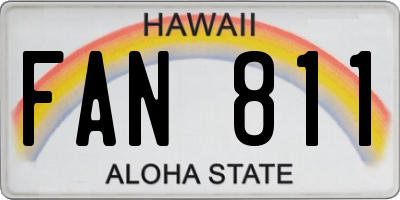 HI license plate FAN811