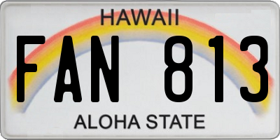 HI license plate FAN813
