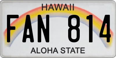 HI license plate FAN814