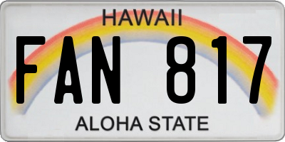 HI license plate FAN817