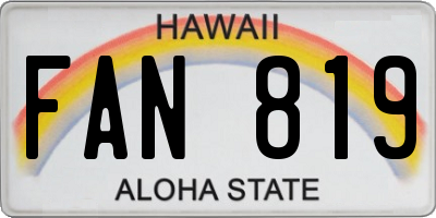 HI license plate FAN819