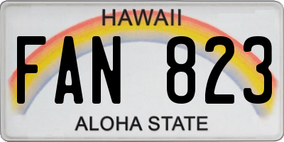 HI license plate FAN823