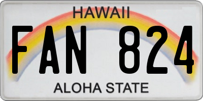 HI license plate FAN824