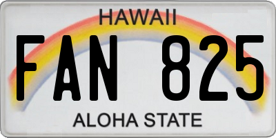 HI license plate FAN825