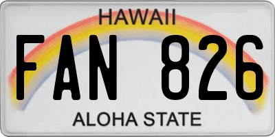 HI license plate FAN826