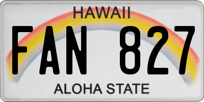 HI license plate FAN827