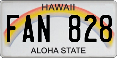 HI license plate FAN828