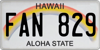 HI license plate FAN829