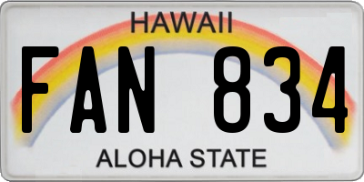 HI license plate FAN834