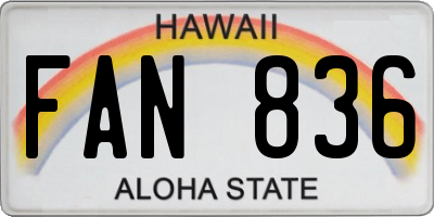 HI license plate FAN836