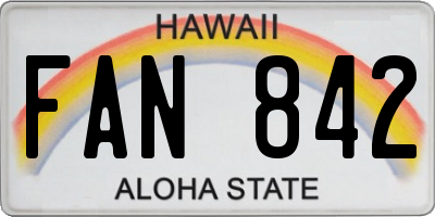 HI license plate FAN842