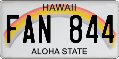 HI license plate FAN844