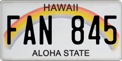 HI license plate FAN845