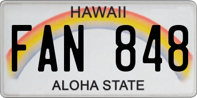 HI license plate FAN848