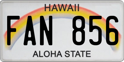 HI license plate FAN856