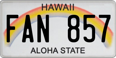 HI license plate FAN857