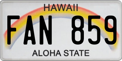 HI license plate FAN859