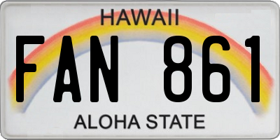 HI license plate FAN861